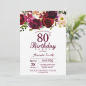 ブルゴーニュフローラ80th Birthday Party Invitation 招待状 (スタンド正面)