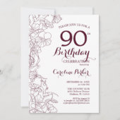 ブルゴーニュフローラ90thバースデーパーティー 招待状 (正面)