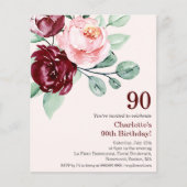 ブルゴーニュフローラ90th予算誕生日招待状 (正面)