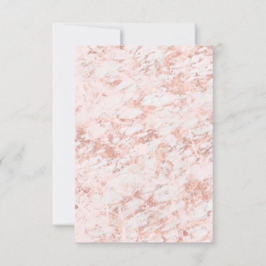 ブルゴーニュフローラ&バラ金ゴールドマーブルウェディングRSVP 出欠カード (裏面)