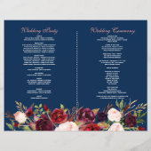 ブルゴーニュフローラ〔雄ジカの〕枝角ブルー結婚式 プログラム チラシ (裏面)