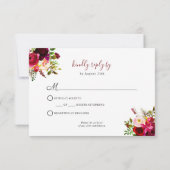 ブルゴーニュフローラ〔雄ジカの〕枝角 | ビュッフェ+ゲス招待されト 出欠カード (裏面)