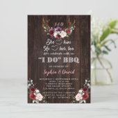 ブルゴーニュフローラ〔雄ジカの〕枝角I do BBQ婚約 招待状 (スタンド正面)