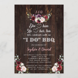 ブルゴーニュフローラ〔雄ジカの〕枝角I do BBQ婚約 招待状