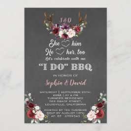 ブルゴーニュフローラ〔雄ジカの〕枝角I do BBQ婚約 招待状