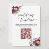 ブルゴーニュフローラQRコードバッグレター&タイムラインカード 招待状 (裏面)