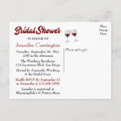 ブルゴーニュブライダルシャワーシャンパンワイングラス インビテーションポストカード (裏面)