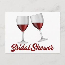 ブルゴーニュブライダルシャワーシャンパンワイングラス インビテーションポストカード