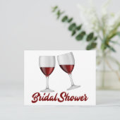 ブルゴーニュブライダルシャワーシャンパンワイングラス インビテーションポストカード (スタンド正面)