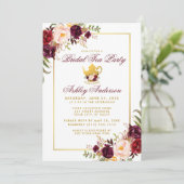 ブルゴーニュブライダルシャワーティーパーティー金ゴールド招待状 招待状 (スタンド正面)