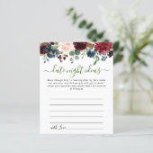 ブルゴーニュブライダルシャワーデイトナイトアイディアアドバイスカード (スタンド正面)