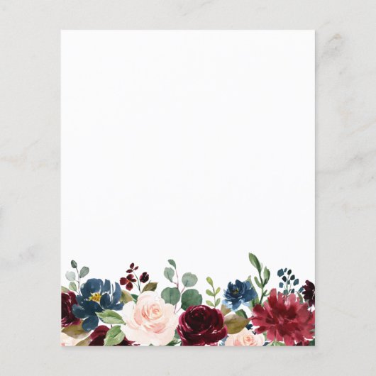 ブルゴーニュブライダルシャワーデイトナイトアイディアアドバイスカード (裏面)