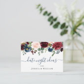 ブルゴーニュブライダルシャワーデイトナイトアイディアアドバイスカード アドバイスカード (スタンド正面)