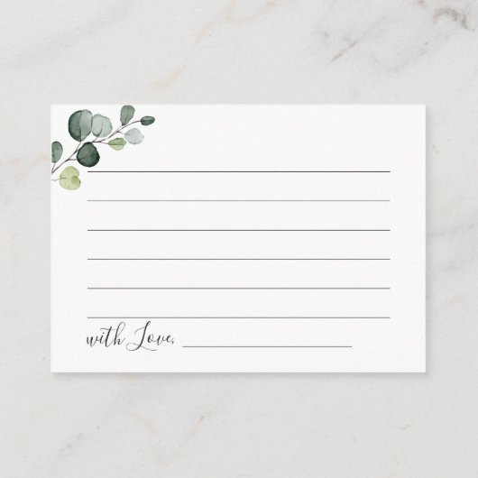 ブルゴーニュブライダルシャワーデイトナイトアイディアアドバイスカード アドバイスカード (裏面)