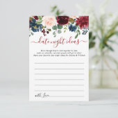 ブルゴーニュブライダルシャワーデイトナイトアイディアアドバイスカード アドバイスカード (スタンド正面)