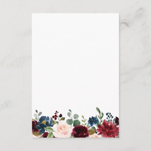 ブルゴーニュブライダルシャワーデイトナイトアイディアアドバイスカード アドバイスカード (裏面)