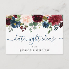 ブルゴーニュブライダルシャワーデイトナイトアイディアアドバイスカード アドバイスカード