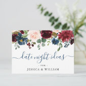 ブルゴーニュブライダルシャワーデイトナイトアイディアアドバイスカード アドバイスカード (スタンド正面)