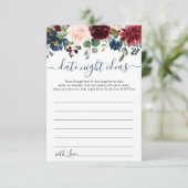 ブルゴーニュブライダルシャワーデイトナイトアイディアアドバイスカード アドバイスカード (スタンド正面)