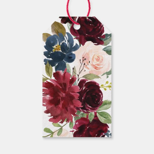 ブルゴーニュブライダルシャワーメッセージカード ギフトタグ (裏面)