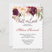 ブルゴーニュブライダルシャワー秋インラブ招待 招待状 (正面)