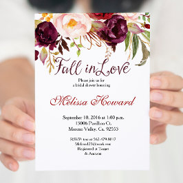 ブルゴーニュブライダルシャワー秋インラブ招待 招待状