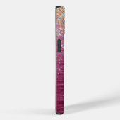 ブルゴーニュブラシ仕上げ金属金ゴールドフェイクグリッターモノグラム Case-Mate iPhoneケース (裏面 / 右)