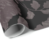 ブルゴーニュブラックフローラグラデーションエレガント ラッピングペーパー (ロールコーナー)