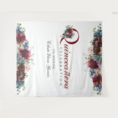 ブルゴーニュブルーフローラキンセアニェラ写真背景 タペストリー (正面(横))