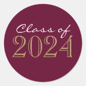 ブルゴーニュブロンズ卒業封筒用シールシール ラウンドシール (正面)