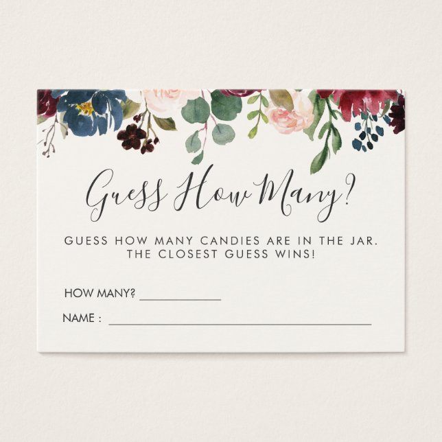 ブルゴーニュブーケ赤ちゃんシャワー |ゲームを推測する (正面)