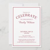 ブルゴーニュホワイトエンブレム卒業パーティー 招待状 (裏面)