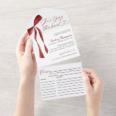 ブルゴーニュボウシェズタイイングザノットブライダルシャワー オールインワン招待状 (貼ってはがせる)