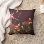 ブルゴーニュボタニカルさくらんぼ抽象芸術背景 クッション (ブランケット)
