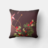 ブルゴーニュボタニカルさくらんぼ抽象芸術背景 クッション (裏面)