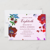 ブルゴーニュボタニカルトロピカル80誕生日招待状 招待状 (正面)