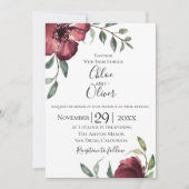 ブルゴーニュボタニカル結婚式招待状 招待状 (正面)