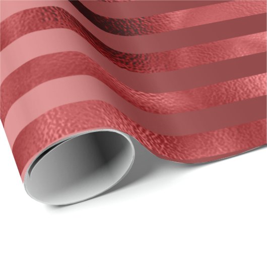 ブルゴーニュボルドー赤いストライプラインモノクロム ラッピングペーパー (ロールコーナー)