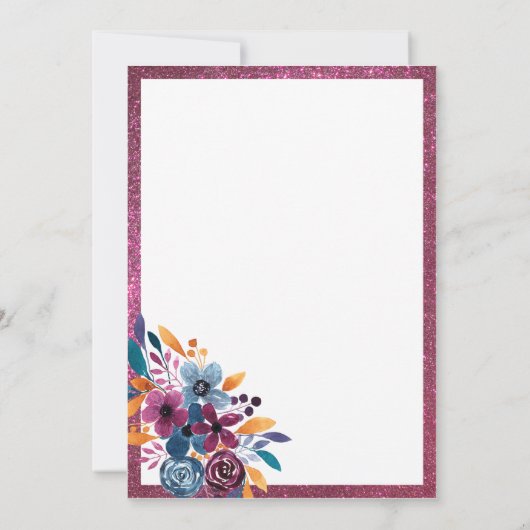 ブルゴーニュマスタード水彩花キンセアニラ 招待状 (裏面)