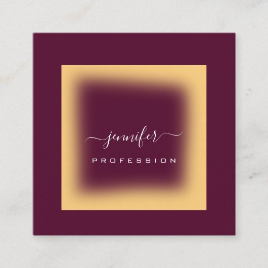 ブルゴーニュマスタード。メイクアップアーティスト・ホワイト・ソーシャル・メディア スクエア名刺 (正面)
