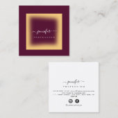 ブルゴーニュマスタード。メイクアップアーティスト・ホワイト・ソーシャル・メディア スクエア名刺 (正面/裏面)