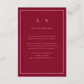 ブルゴーニュミニマルとシック | ズゲ結婚スト詳細 エンクロージャーカード (正面)