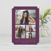 ブルゴーニュミニマルーのフレーム4写真卒業 案内状 (スタンド正面)