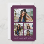 ブルゴーニュミニマルーのフレーム4写真卒業 案内状 (正面)