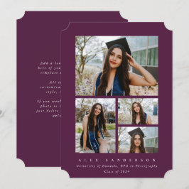 ブルゴーニュミニマルーのフレーム4写真卒業 案内状