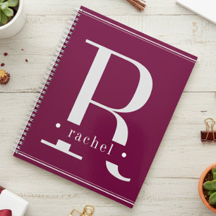 ブルゴーニュミニマルー&ホワイトモノグラム プランナー手帳