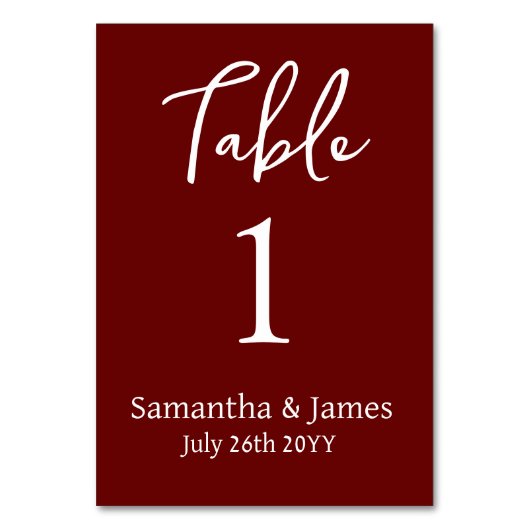 ブルゴーニュモダンエレガンス結婚ズ テーブルナンバー (裏面)