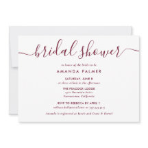 ブルゴーニュモダンスクリプトブライダルシャワー