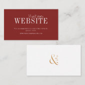 ブルゴーニュモダンタイポグラフィWebサイト挿入カード プレイスカード (正面/裏面)