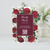 ブルゴーニュモダンフローラウォーターカラーエレガントな結婚式 エンクロージャーカード (スタンド正面)